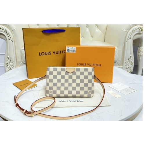 Bolso de mano Louis Vuitton N60460 LV con cremallera doble en lona Damier  Azur imitacion Bolsos baratos ,Réplica, falso